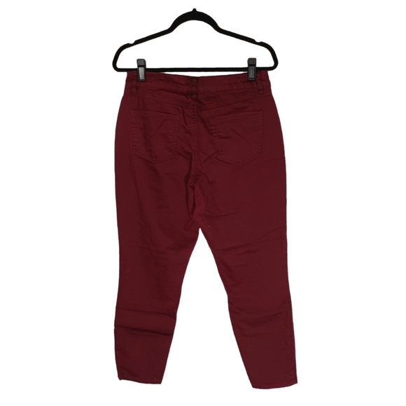 D.JEANS Burgundy Red Skinny High Waist Colored Pants 10 (Medium) - Picture 2 of 7